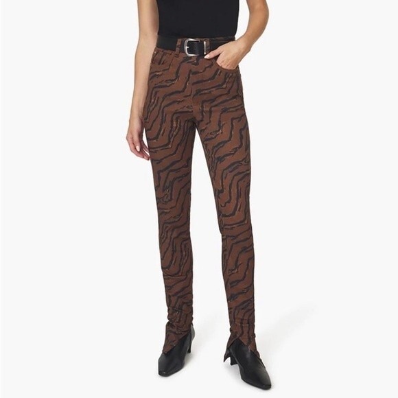 NWT WeWoreWhat The Icon Jeans Tiger Piped Stiletto Split Hem Denim Size 24 - Picture 3 of 13